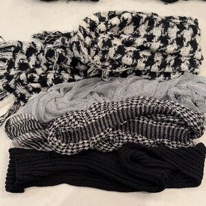 Stylish Black and Gray Scarves Set